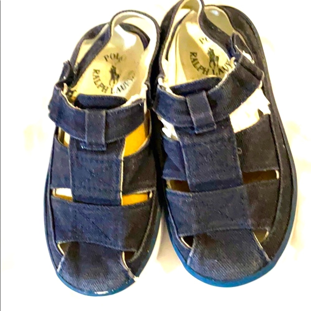 Polo Navy Blue Canvas Sandals size 8T